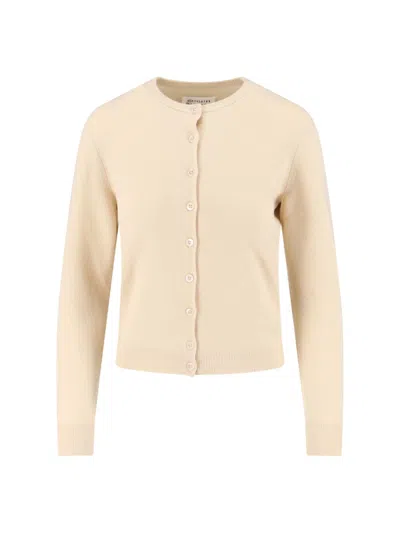 Maison Margiela Woman Cardigan Beige Size M Virgin Wool In White