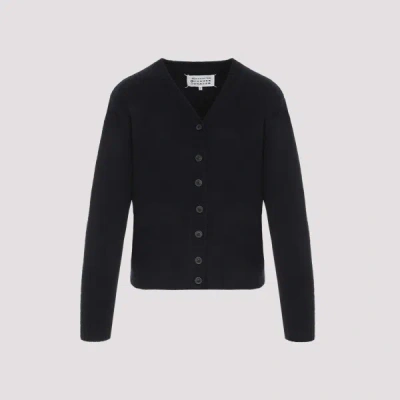 Maison Margiela Wool Cardigan In Blue