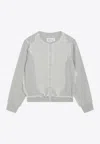 Maison Margiela Light Green Wool Cardigan In Gray