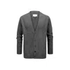 Maison Margiela Wool Cardigan With Four-stitched Logo In Gray