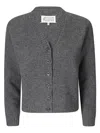 Maison Margiela Washed Wool Knit Cardigan In Grey