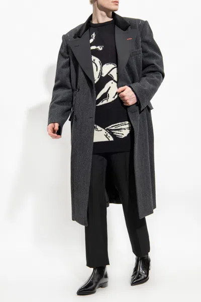 Maison Margiela Wool Coat In Grey