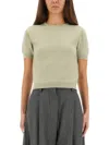 Maison Margiela Short Sleeve Knitwear Crew Neck In Green