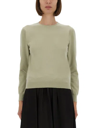 Maison Margiela Wool Crew Neck T-shirt In Green