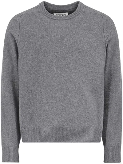 Maison Margiela Men's Wool Crewneck Jumper Sweater In Grey