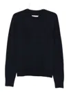 Maison Margiela Classic Crew Neck Sweater With Suede Elbow Patches In Black