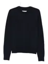 Maison Margiela Classic Crew Neck Sweater With Suede Elbow Patches In Black