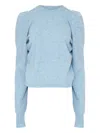 Maison Margiela Long Sleeve Knit Sweater With Crew Neck In Blue