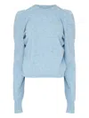 Maison Margiela Long Sleeve Knit Sweater With Crew Neck In Blue