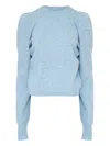 Maison Margiela Long Sleeve Knit Sweater With Crew Neck In Blue