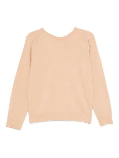 Maison Margiela V Back Neckline Wool Jumper In Neutral