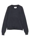 Maison Margiela Lightweight Wool Crewneck Long Sleeve Sweater In Gray