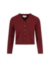 Maison Margiela Bordeaux Red Wool Cardigan In Red