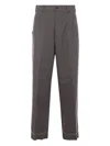 Maison Margiela Wool Cuffed Trousers In Gray
