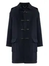 Maison Margiela Long Hooded Coat Featuring Button Front In Black
