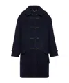 Maison Margiela Long Hooded Coat Featuring Button Front In Black