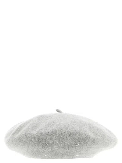 Maison Margiela Wool Four-stitch Beret In Gray
