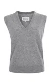Maison Margiela Wool Gilet In Medium Grey