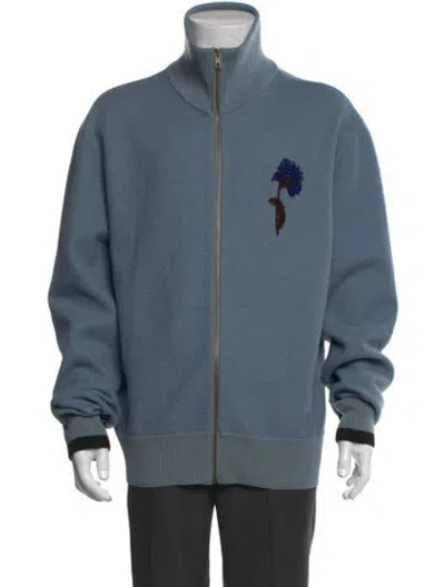 Pre-owned Maison Margiela Wool Graphic Print Sweatshirt In Blue