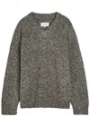 Maison Margiela Womens Grey V-neck Oversized-fit Virgin-wool Jumper Xs In Gray