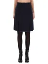 Maison Margiela Wool Midi Skirt In Blue