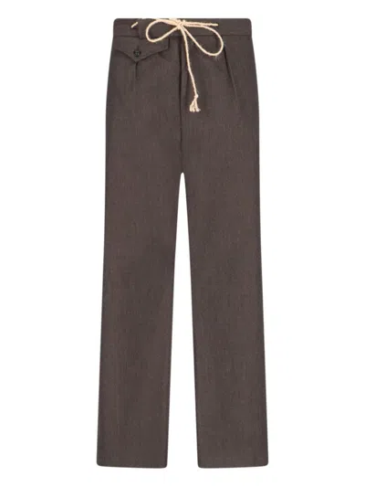 MAISON MARGIELA WOOL PANTS - BROWN
