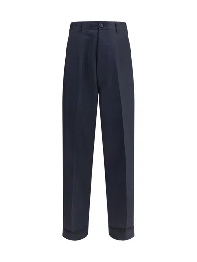 Maison Margiela Wool Pants In Blue