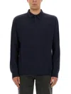 Maison Margiela Knitwear With Buttoned Collar And Elbow Patches In Blue