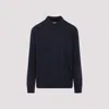 Maison Margiela Knitwear With Buttoned Collar And Elbow Patches In Blue