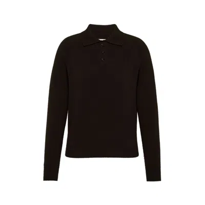 Maison Margiela Wool Polo-neck Top Woman Tapenade In Black