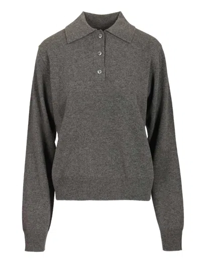 Maison Margiela Wool Polo Shirt Grey In Gray