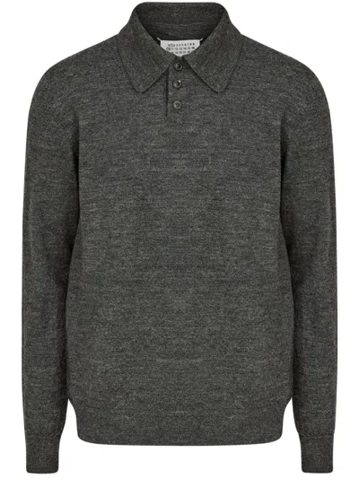 Maison Margiela Wool Polo Shirt In Grey