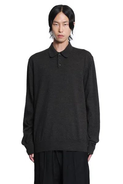 Maison Margiela Wool Polo Sweater In Black