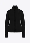 Maison Margiela Wool Ribbed Zip-up Cardigan In Black