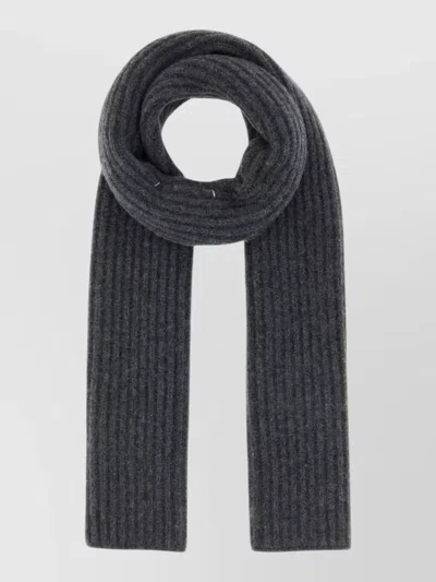 Maison Margiela Wool Scarf Long Length Ribbed Texture In Brown