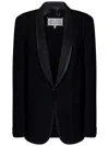 Maison Margiela Wool Single-breasted Blazer Jacket In Black