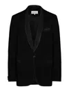 Maison Margiela Wool Single-breasted Blazer Jacket In Negro