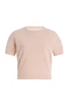 Maison Margiela Short Sleeve Crew Neck Top With Soft Texture In Pink