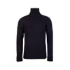 Maison Margiela High Neck Wool Sweater In Blue