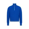 Maison Margiela Wool Sweater Man Bright Blue And Off White In Blue