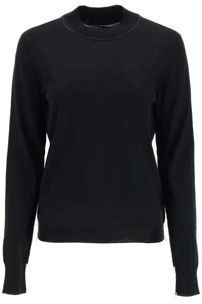 MAISON MARGIELA WOOL SWEATER WITH INSIDE-OUT SEAMS
