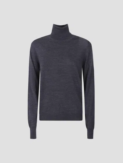 Maison Margiela Wool Sweater With Unique Neck Design In Animal Print
