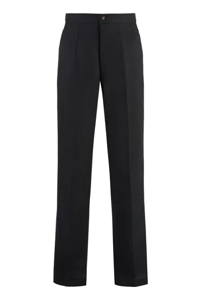 Maison Margiela Wool Trousers With Welt Pockets In Black