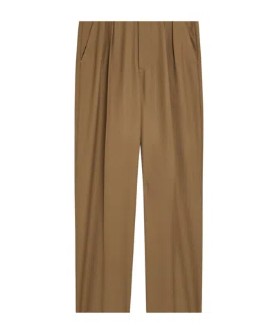 Maison Margiela Wool Trousers In Brown