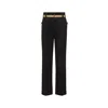Maison Margiela High-waisted Pants With Pleats And Stylish Belt In Black