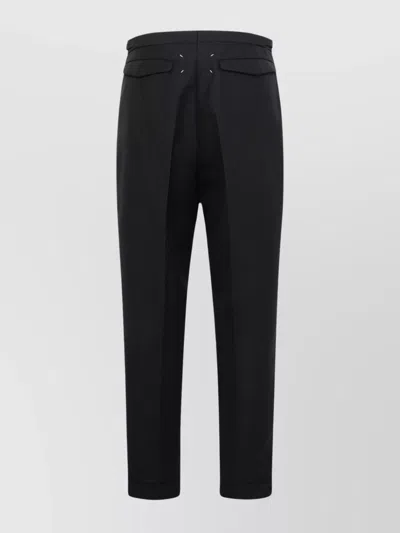 Maison Margiela Wool Trousers With Welt Pockets And Belt Loops In Black