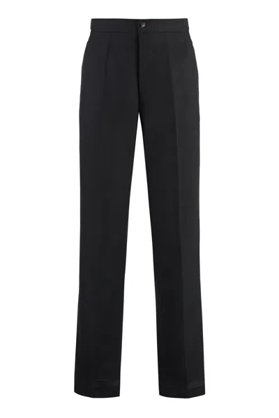 Maison Margiela Wool Trousers With Welt Pockets In Black
