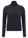 Maison Margiela Wool Turtleneck Sweater Sweaters And Cardigans Blue In Black