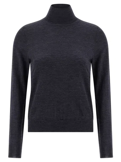 MAISON MARGIELA WOOL TURTLENECK SWEATER SWEATERS AND CARDIGANS BLUE