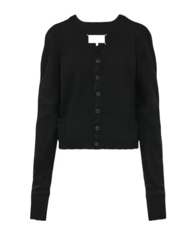 Maison Margiela Wool Cardigan In Black